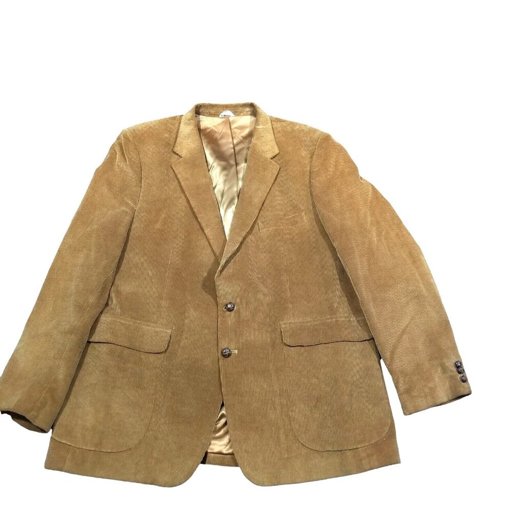 Mens Vtg Y2K Bartolini Blazer Sport Coat Camel Hair Wool Herringbone Gold Button